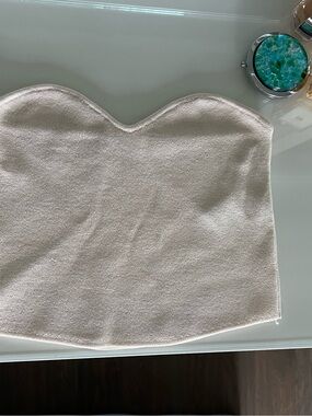 Zara Cream Strapless Sweetheart Crop Top